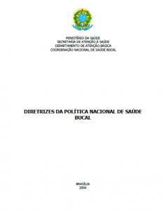 Capa de Livro: Diretrizes da Política Nacional de Saúde Bucal
